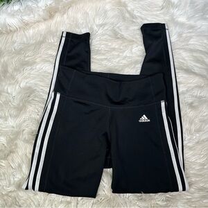 NWOT Adidas woman’s Black three‎ stripes Climalite Leggings